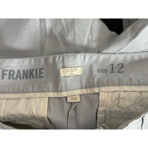 J. Crew 9" Frankie Stretch Chino Casual Mid Rise Shorts Pockets 12 Light Grey - Picture 7 of 15